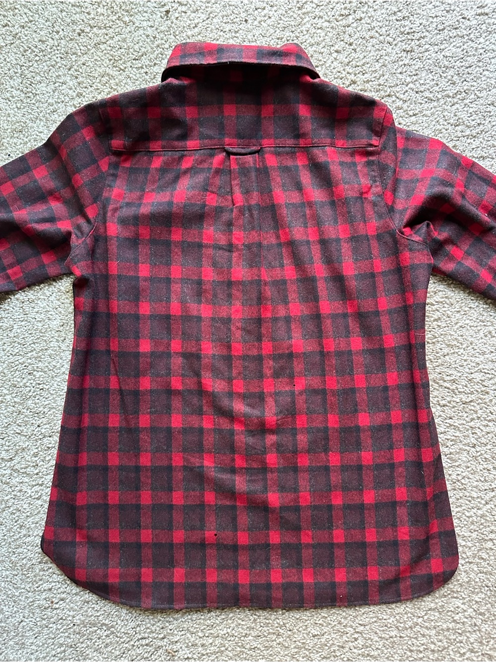 Pendleton Red and Black Plaid Wool Button-Down Shirt - Picture 3 of 5